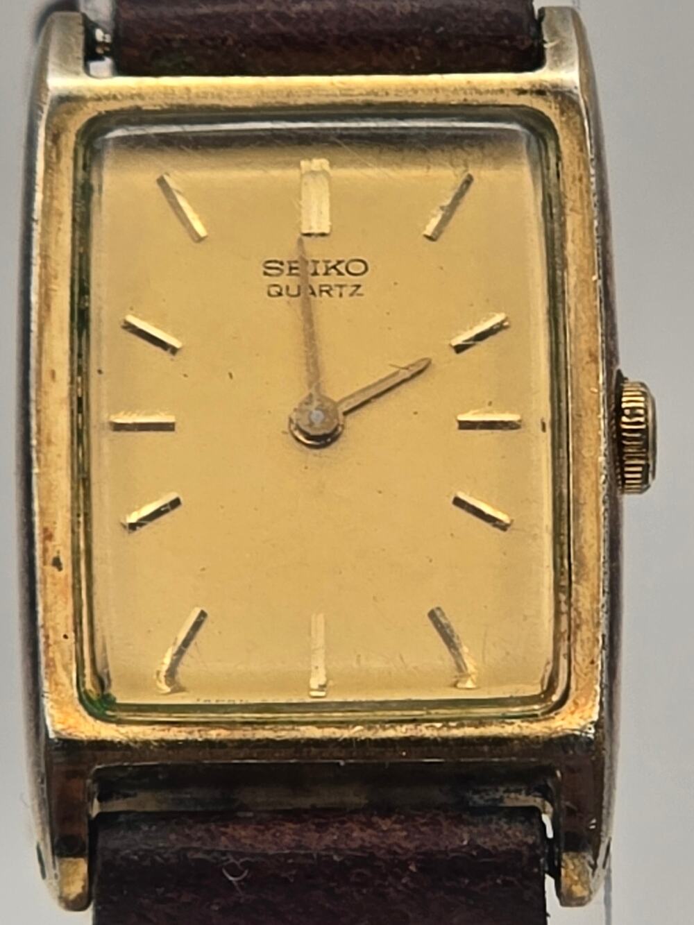 Seiko Quartz Tank Watch 2C20-5830 Gold Tone New Battery